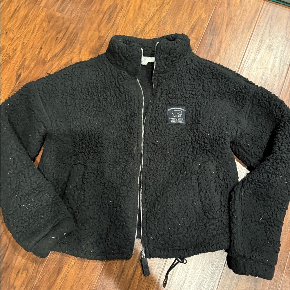 Ivory Ella Charcoal Teddy Jacket